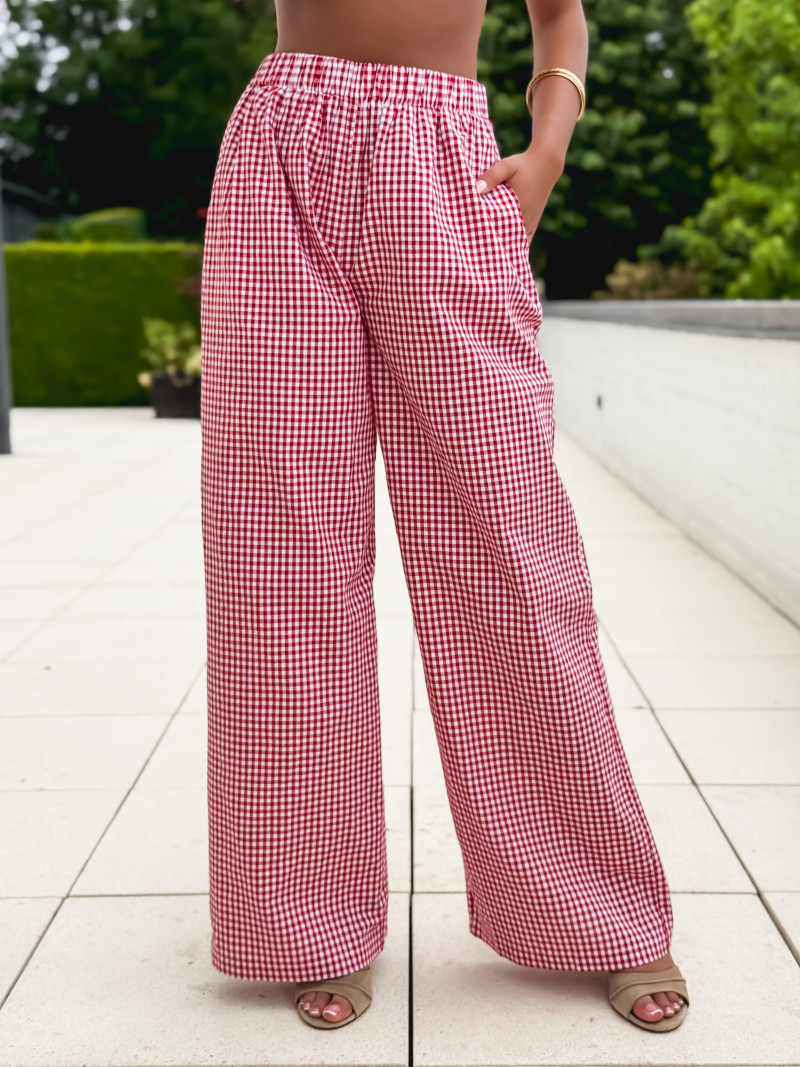 Pantalon vichy Sahna - Rouge Pantalon vichy Sahna - Rouge