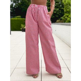 Pantalon vichy Sahna - Rouge