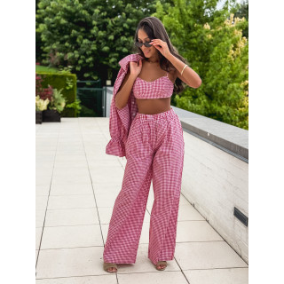 Pantalon vichy Sahna - Rouge