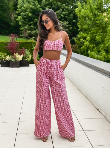 Pantalon vichy Sahna - Rouge Pantalon vichy Sahna - Rouge