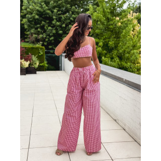Pantalon vichy Sahna - Rouge