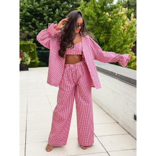 Pantalon vichy Sahna - Rouge