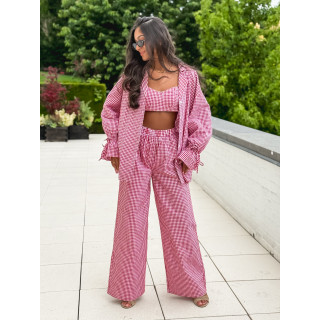 Pantalon vichy Sahna - Rouge
