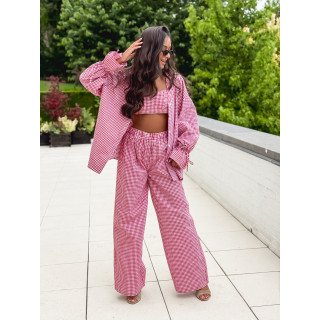 Pantalon vichy Sahna - Rouge