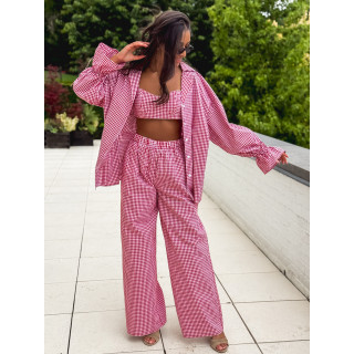 Pantalon vichy Sahna - Rouge