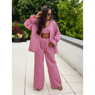 Pantalon vichy Sahna - Rouge