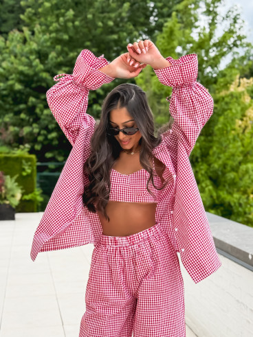 Chemise vichy Sahna - Rouge
