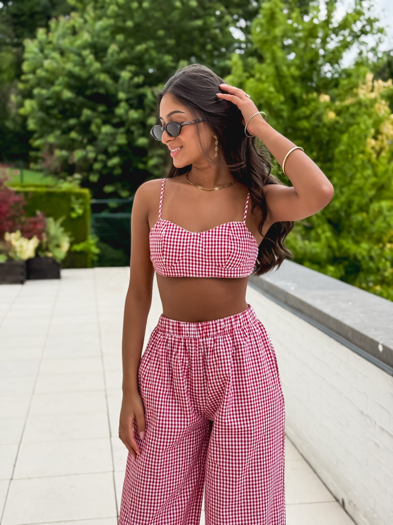 Brassière Vichy Sahna - Rouge