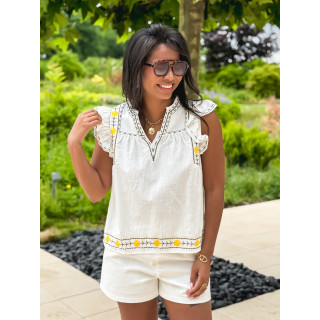 Blouse Lætitia - Ecru/Kaki