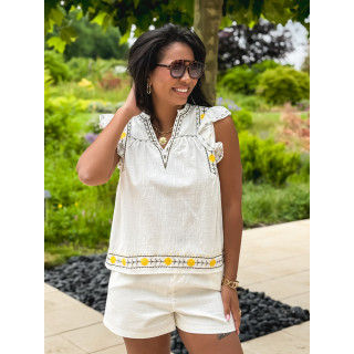 Blouse Lætitia - Ecru/Kaki