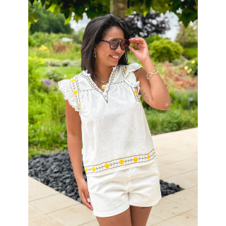Blouse Lætitia - Ecru/Kaki