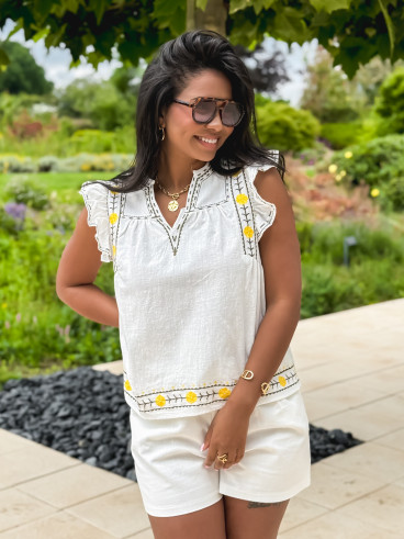 Blouse Lætitia - Ecru/Kaki