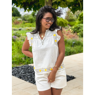 Blouse Lætitia - Ecru/Kaki