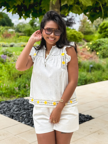 Blouse Lætitia - Ecru/Kaki