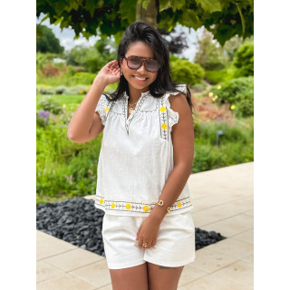 Blouse Lætitia - Ecru/Kaki