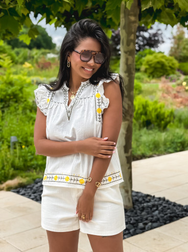 Blouse Lætitia - Ecru/Kaki