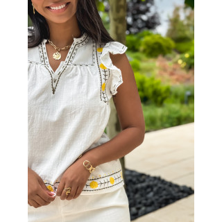 Blouse Lætitia - Ecru/Kaki