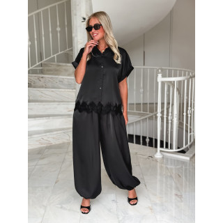 Chemise manches courtes Sybille - Noir