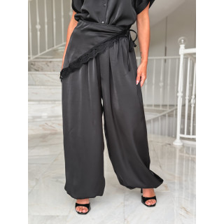 Pantalon satiné Sybille - Noir