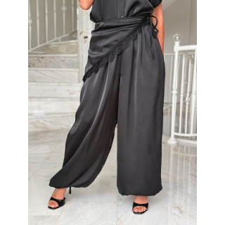 Pantalon satiné Sybille - Noir