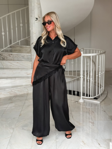Pantalon satiné Sybille - Noir Pantalon satiné Sybille - Noir