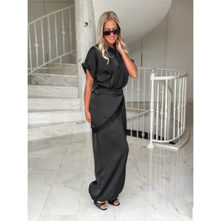 Pantalon satiné Sybille - Noir