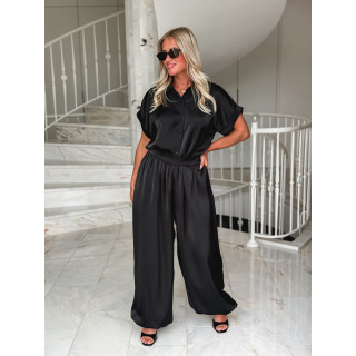 Pantalon satiné Sybille - Noir