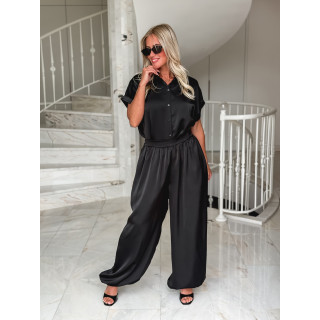 Pantalon satiné Sybille - Noir