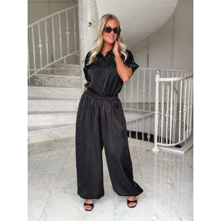 Pantalon satiné Sybille - Noir
