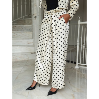Pantalon à pois Candie - Crème