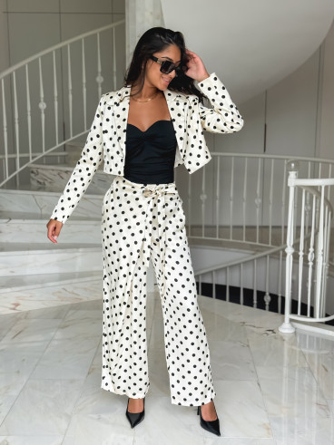 Blazer à pois Candie - Crème