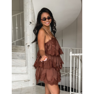 Robe courte Idalie - Chocolat