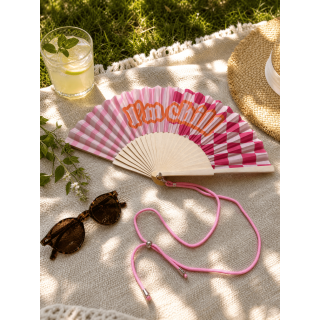 Eventail "I'm chill" - Rose/Orange