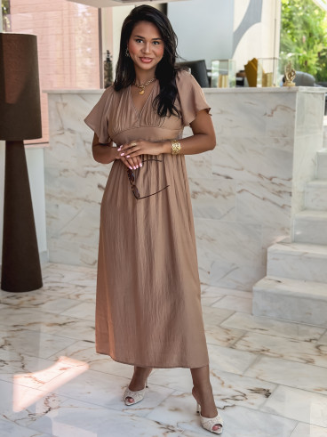 Robe longue Eglantine - Beige
