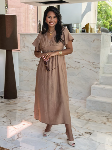 Robe longue Eglantine - Beige