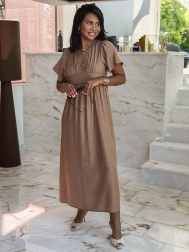 Robe longue Eglantine - Beige