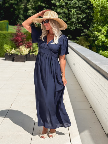 Robe longue Eglantine - Bleu marine