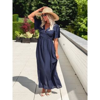 Robe longue Eglantine - Bleu marine