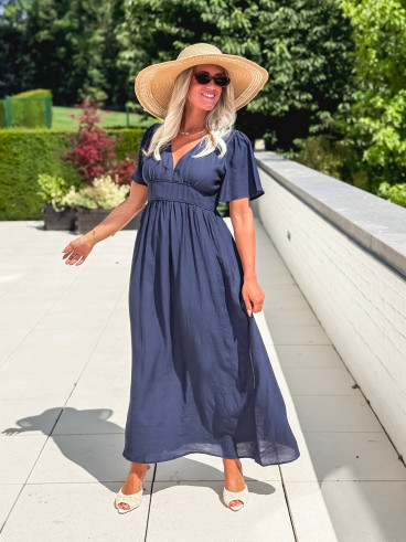Robe longue Eglantine - Bleu marine