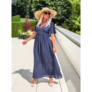 Robe longue Eglantine - Bleu marine