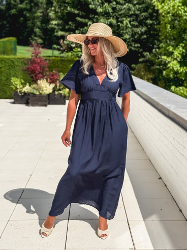 Robe longue Eglantine - Bleu marine
