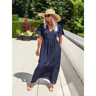Robe longue Eglantine - Bleu marine
