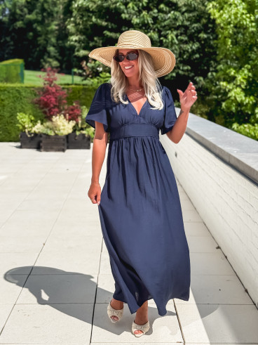 Robe longue Eglantine - Bleu marine