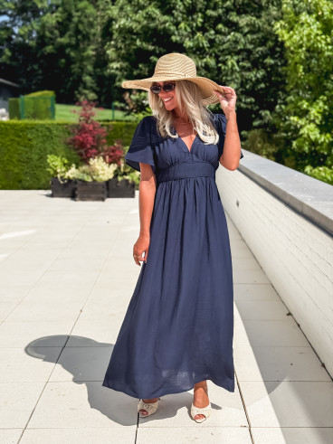Robe longue Eglantine - Bleu marine