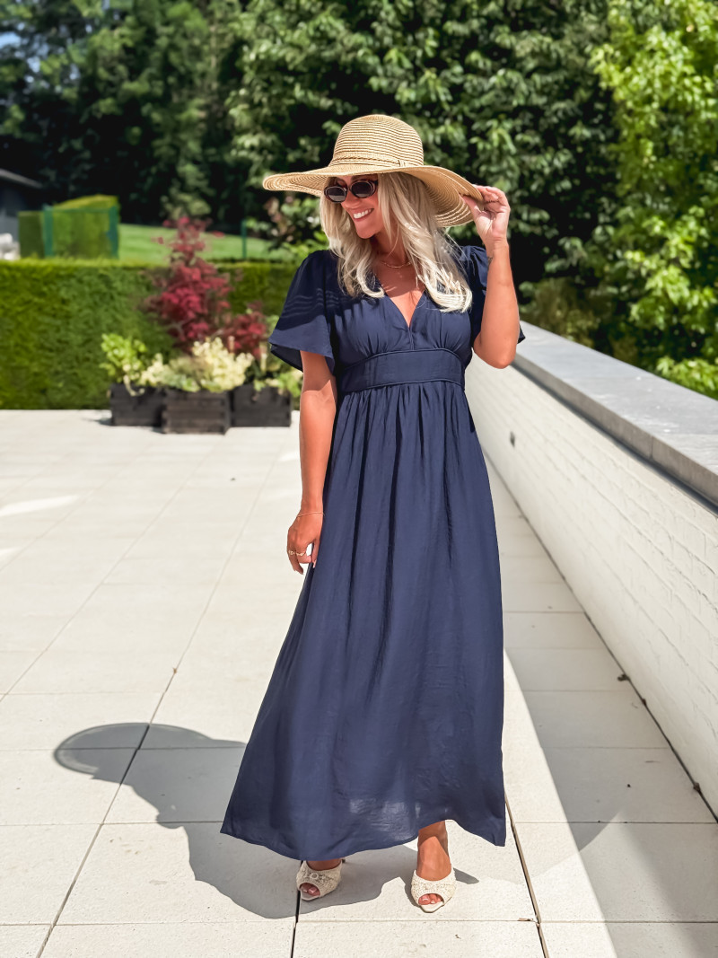 Robe longue Eglantine - Bleu marine