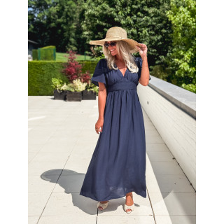 Robe longue Eglantine - Bleu marine