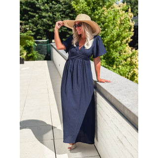 Robe longue Eglantine - Bleu marine