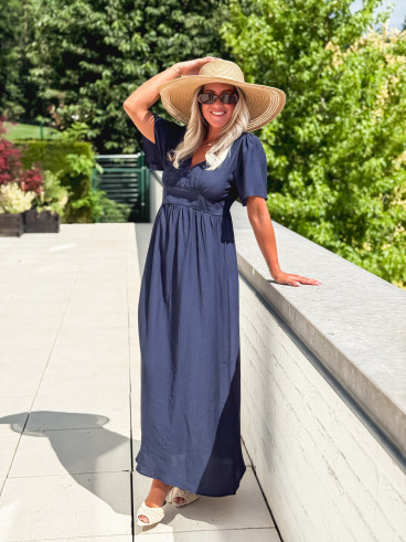 Robe longue Eglantine - Bleu marine