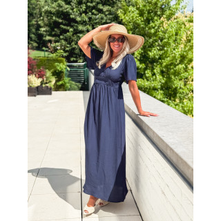 Robe longue Eglantine - Bleu marine