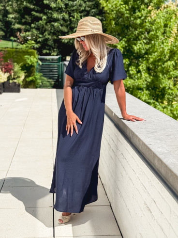 Robe longue Eglantine - Bleu marine